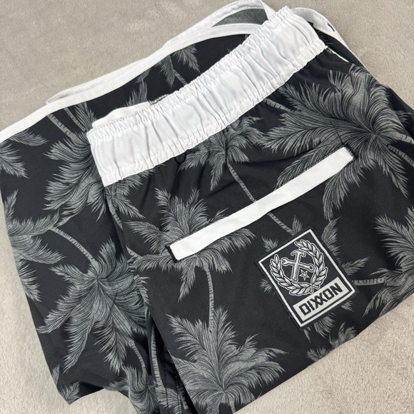 DIXXON Other - New Dixxon Athletic Shorts Mens Small Black Palm Trees Drawstring Waist Stretch